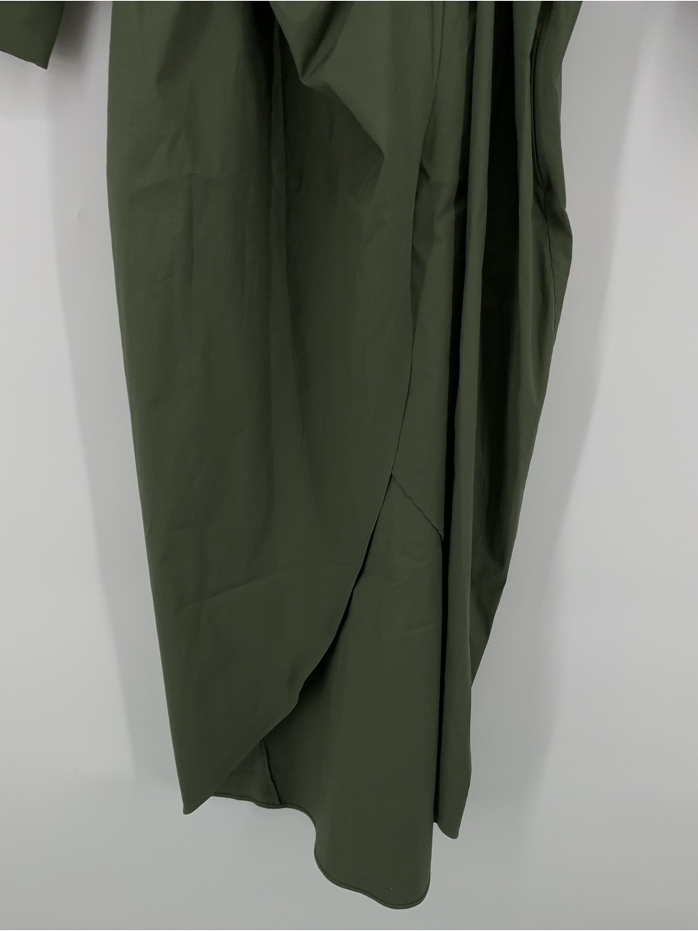 Veronica Beard Afton Wrap Dress Olive Green Ring Detail Midi Dress Size 10 - Picture 8 of 11